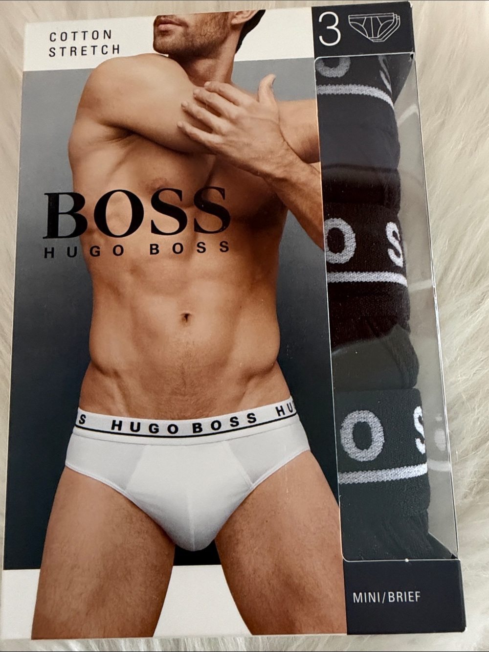 Hugo Boss XL Men’s Black Mini Briefs with Branded Black Waistband (3-Pack)